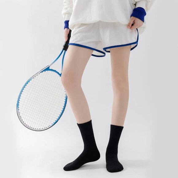 🆕 Women Black Moisture Wicking Calf Socks Cotton Thin Soft Casual Sport Wear - Picture 6 of 6